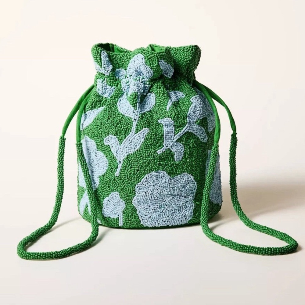 NWT Kate Spade X Target Green Beaded Bucket Bag